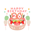 年齢の誕生日お祝いケーキ(1～40歳)（個別スタンプ：26）