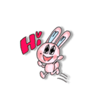 ピンクのももちゃんウサギ 2（個別スタンプ：1）