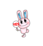 ピンクのももちゃんウサギ 2（個別スタンプ：5）