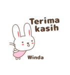 Cute rabbit stickers name, Winda（個別スタンプ：3）