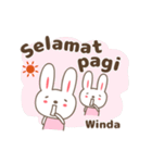 Cute rabbit stickers name, Winda（個別スタンプ：7）