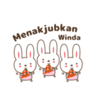 Cute rabbit stickers name, Winda（個別スタンプ：9）