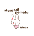 Cute rabbit stickers name, Winda（個別スタンプ：11）