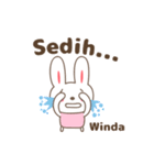 Cute rabbit stickers name, Winda（個別スタンプ：15）