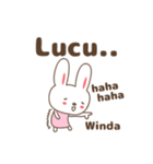 Cute rabbit stickers name, Winda（個別スタンプ：18）