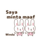 Cute rabbit stickers name, Winda（個別スタンプ：19）