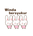 Cute rabbit stickers name, Winda（個別スタンプ：21）