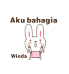 Cute rabbit stickers name, Winda（個別スタンプ：26）