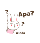 Cute rabbit stickers name, Winda（個別スタンプ：32）