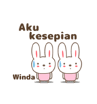 Cute rabbit stickers name, Winda（個別スタンプ：34）