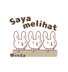 Cute rabbit stickers name, Winda（個別スタンプ：36）
