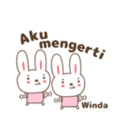 Cute rabbit stickers name, Winda（個別スタンプ：40）