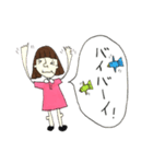 手描きの女の子の吹き出しスタンプ（個別スタンプ：10）