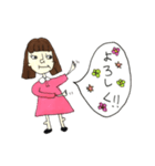 手描きの女の子の吹き出しスタンプ（個別スタンプ：11）