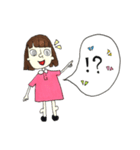 手描きの女の子の吹き出しスタンプ（個別スタンプ：13）