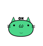 パールアクアグリーンのねこ（個別スタンプ：6）