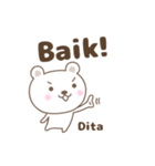 Cute bear stickers name, Dita（個別スタンプ：2）