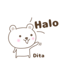 Cute bear stickers name, Dita（個別スタンプ：5）