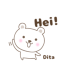 Cute bear stickers name, Dita（個別スタンプ：24）