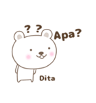 Cute bear stickers name, Dita（個別スタンプ：32）