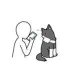 裏表白黒猫（個別スタンプ：6）