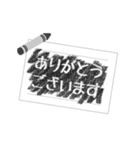 こすり出し風モノトーン◆文字が出てくる（個別スタンプ：9）