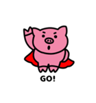 ピンク 幸せな豚さん（個別スタンプ：5）