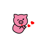 ピンク 幸せな豚さん（個別スタンプ：25）