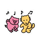 ピンク 幸せな豚さん（個別スタンプ：35）