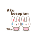 Cute rabbit stickers name, Tika（個別スタンプ：34）