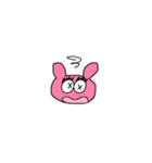 可愛いピンクうさぎキャラクターステッカー（個別スタンプ：3）