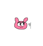 可愛いピンクうさぎキャラクターステッカー（個別スタンプ：5）