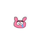 可愛いピンクうさぎキャラクターステッカー（個別スタンプ：6）