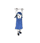 水色めがねガール（個別スタンプ：7）