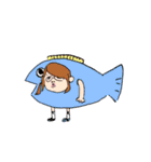 水色めがねガール（個別スタンプ：18）