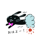 黒うさちゃん∞ ゆるゆる日常会話（個別スタンプ：5）