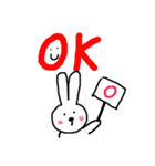 手書きウサギ  日常編（個別スタンプ：1）