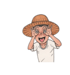 夏の麦藁帽子の少年（個別スタンプ：3）