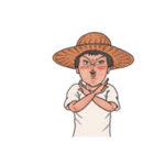 夏の麦藁帽子の少年（個別スタンプ：17）