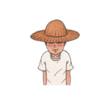 夏の麦藁帽子の少年（個別スタンプ：20）