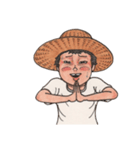 夏の麦藁帽子の少年（個別スタンプ：24）
