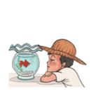 夏の麦藁帽子の少年（個別スタンプ：38）