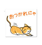 ◆線描き◆にこにこにゃんこ♪猫語日常会話（個別スタンプ：5）