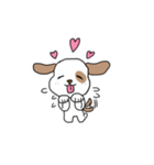 感情表現に忙しい茶ぶち犬です。（個別スタンプ：1）