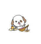 感情表現に忙しい茶ぶち犬です。（個別スタンプ：6）