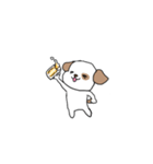 感情表現に忙しい茶ぶち犬です。（個別スタンプ：12）