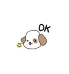感情表現に忙しい茶ぶち犬です。（個別スタンプ：25）