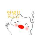 韓国語のかわいい白猫 2（韓国語と日本語）（個別スタンプ：13）