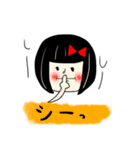オカッパ女子と奇妙なキャラクター達。（個別スタンプ：14）