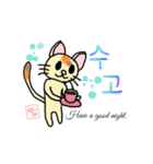 韓国語＆英語 ねこさん（個別スタンプ：10）